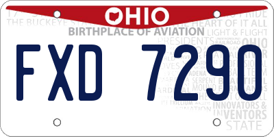 OH license plate FXD7290