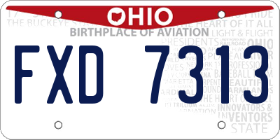 OH license plate FXD7313