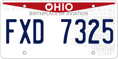 OH license plate FXD7325