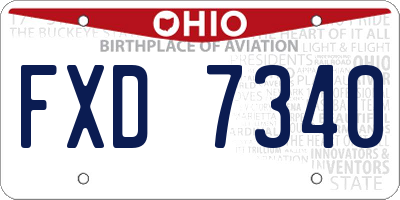 OH license plate FXD7340