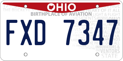 OH license plate FXD7347
