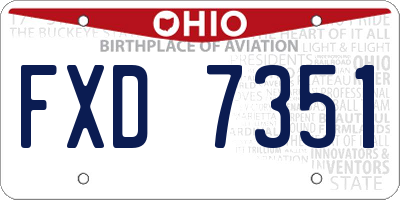OH license plate FXD7351