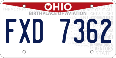 OH license plate FXD7362