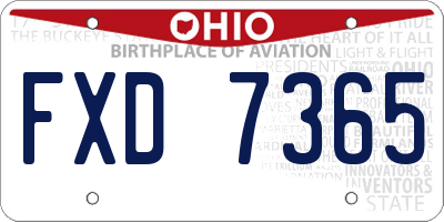 OH license plate FXD7365