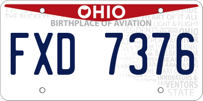 OH license plate FXD7376