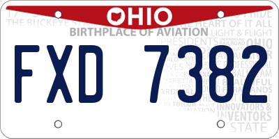 OH license plate FXD7382