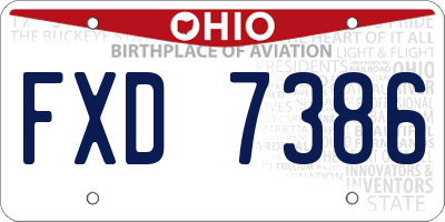 OH license plate FXD7386