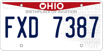 OH license plate FXD7387