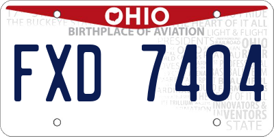OH license plate FXD7404