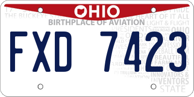 OH license plate FXD7423