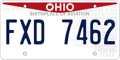 OH license plate FXD7462
