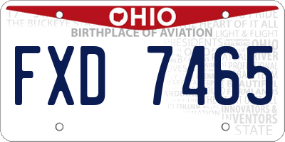 OH license plate FXD7465