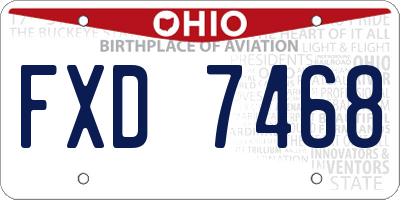 OH license plate FXD7468
