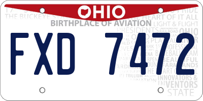 OH license plate FXD7472