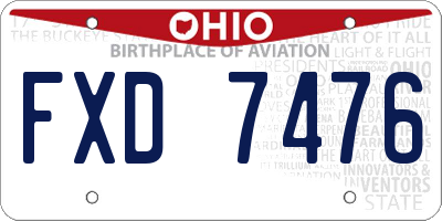 OH license plate FXD7476