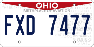 OH license plate FXD7477