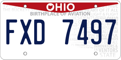 OH license plate FXD7497