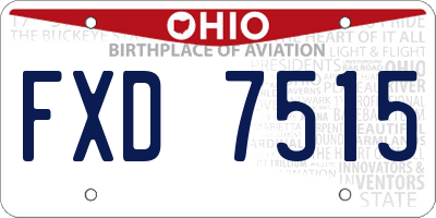 OH license plate FXD7515