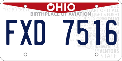 OH license plate FXD7516