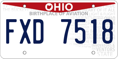 OH license plate FXD7518