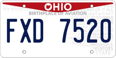 OH license plate FXD7520