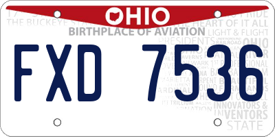 OH license plate FXD7536