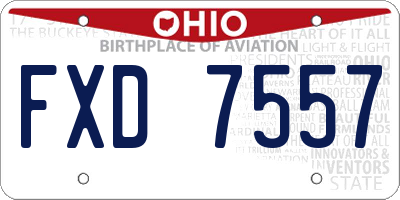 OH license plate FXD7557