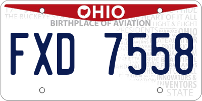 OH license plate FXD7558