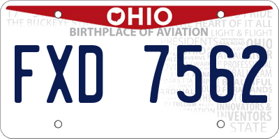 OH license plate FXD7562