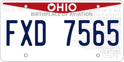 OH license plate FXD7565