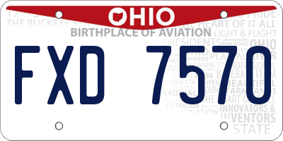 OH license plate FXD7570