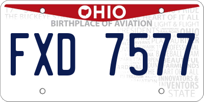 OH license plate FXD7577