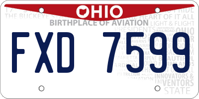 OH license plate FXD7599