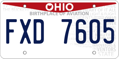 OH license plate FXD7605