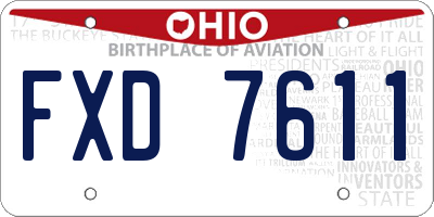 OH license plate FXD7611