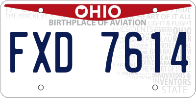 OH license plate FXD7614