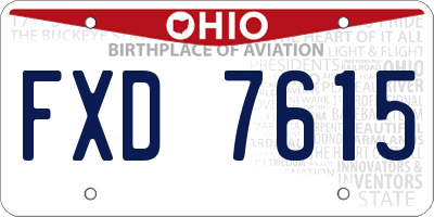 OH license plate FXD7615