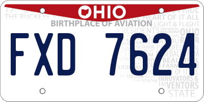 OH license plate FXD7624