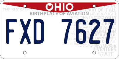 OH license plate FXD7627