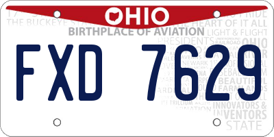 OH license plate FXD7629