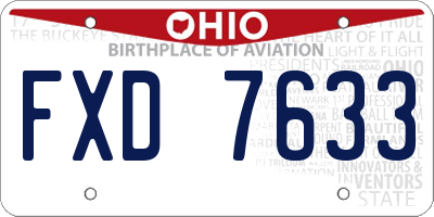 OH license plate FXD7633