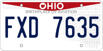 OH license plate FXD7635