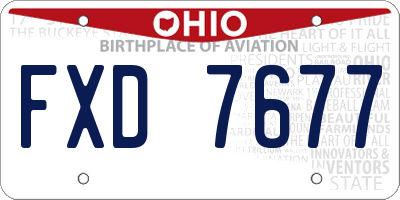 OH license plate FXD7677