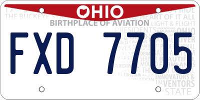 OH license plate FXD7705