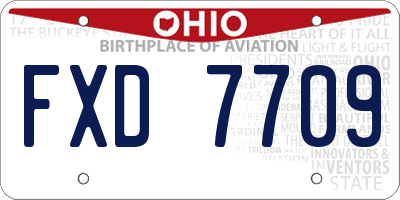 OH license plate FXD7709