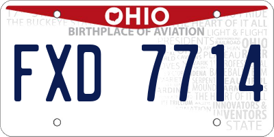 OH license plate FXD7714