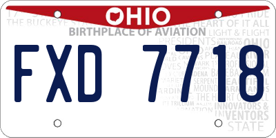OH license plate FXD7718