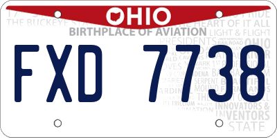 OH license plate FXD7738