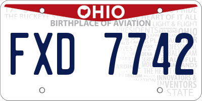 OH license plate FXD7742