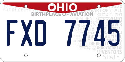 OH license plate FXD7745